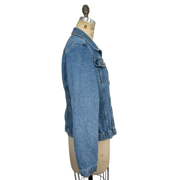 Sundance Womens Jean Jacket Medium Blue Denim Classic Minimal Western Trucker - Picture 3 of 15